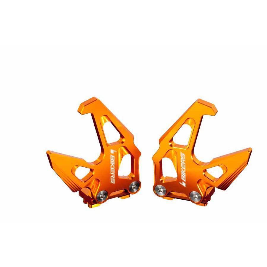 バイカーズ チェーンアジャスタブルスタンドフック メンテンナススタンド 受け 2ケ オレンジゴールド KSR PRO