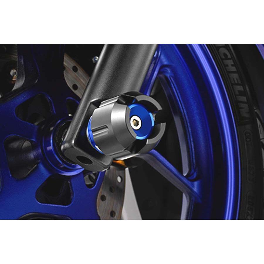バイカーズ フロントアクスルスライダー アクスルプロテクター ブルー YZF-R25/R3/MT-25/03の画像