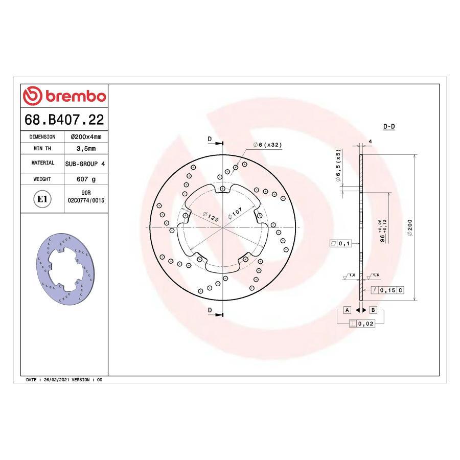 brembo（ブレンボ） セリエオロ セリエオロ ブレーキディスク リジット