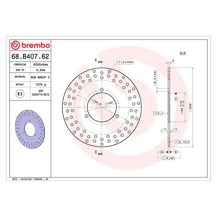 brembo（ブレンボ） セリエオロ セリエオロ ブレーキディスク リジット