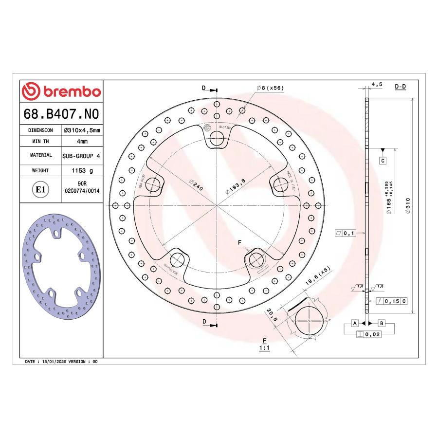 brembo（ブレンボ） セリエオロ セリエオロ ブレーキディスク リジット