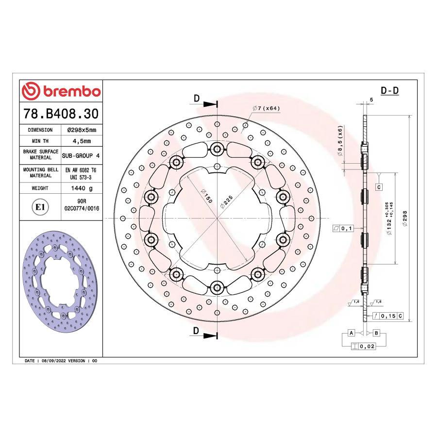 りん様 brembo（ブレンボ） セリエオロ セリエオロ ブレーキディスク セミ