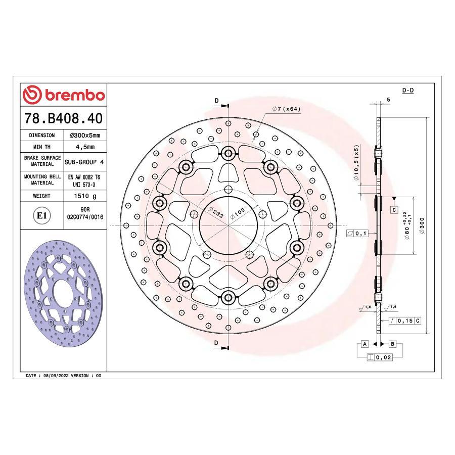 BREMBO M4.32 ブレーキパッド brembo（ブレンボ） セリエオロ セリエオロ ブレーキディスク セミ