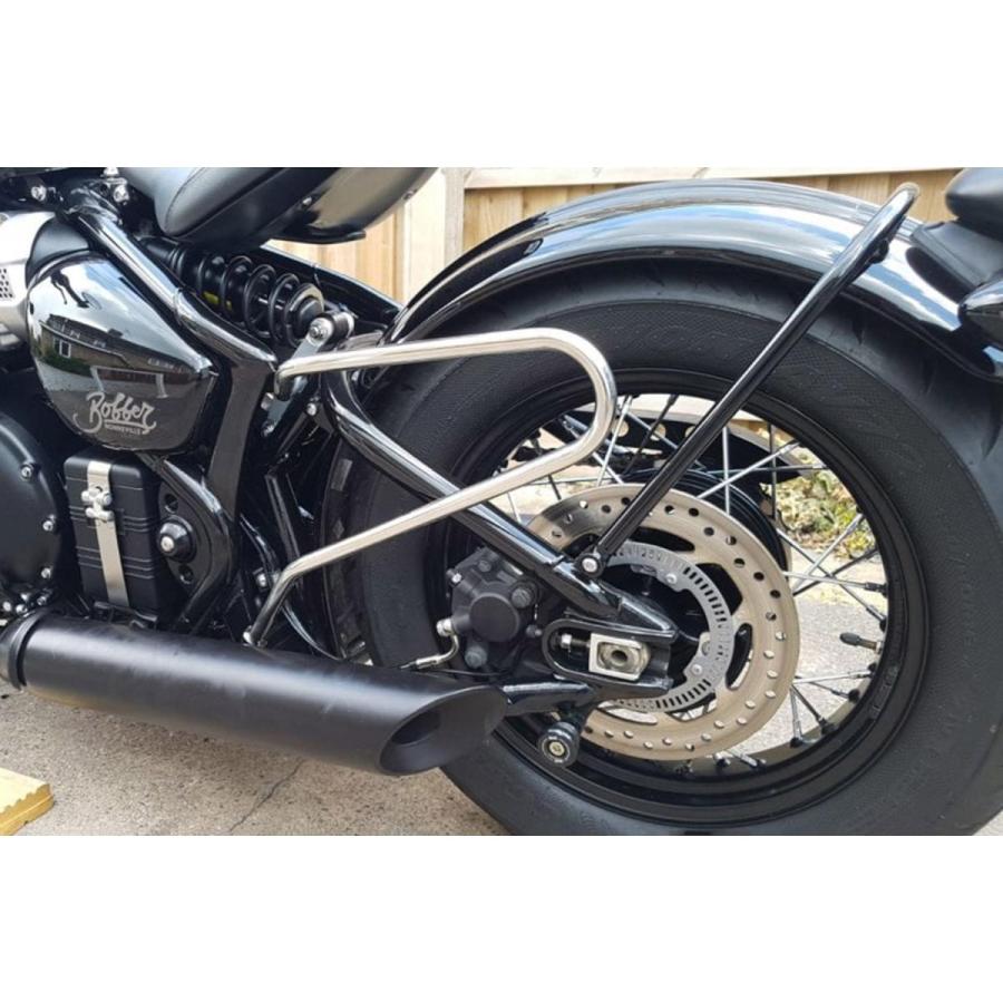 モートーン サドルバッグサポート 左右 ポリッシュ Bonneville Bobber Speedmaster MCB003_2
