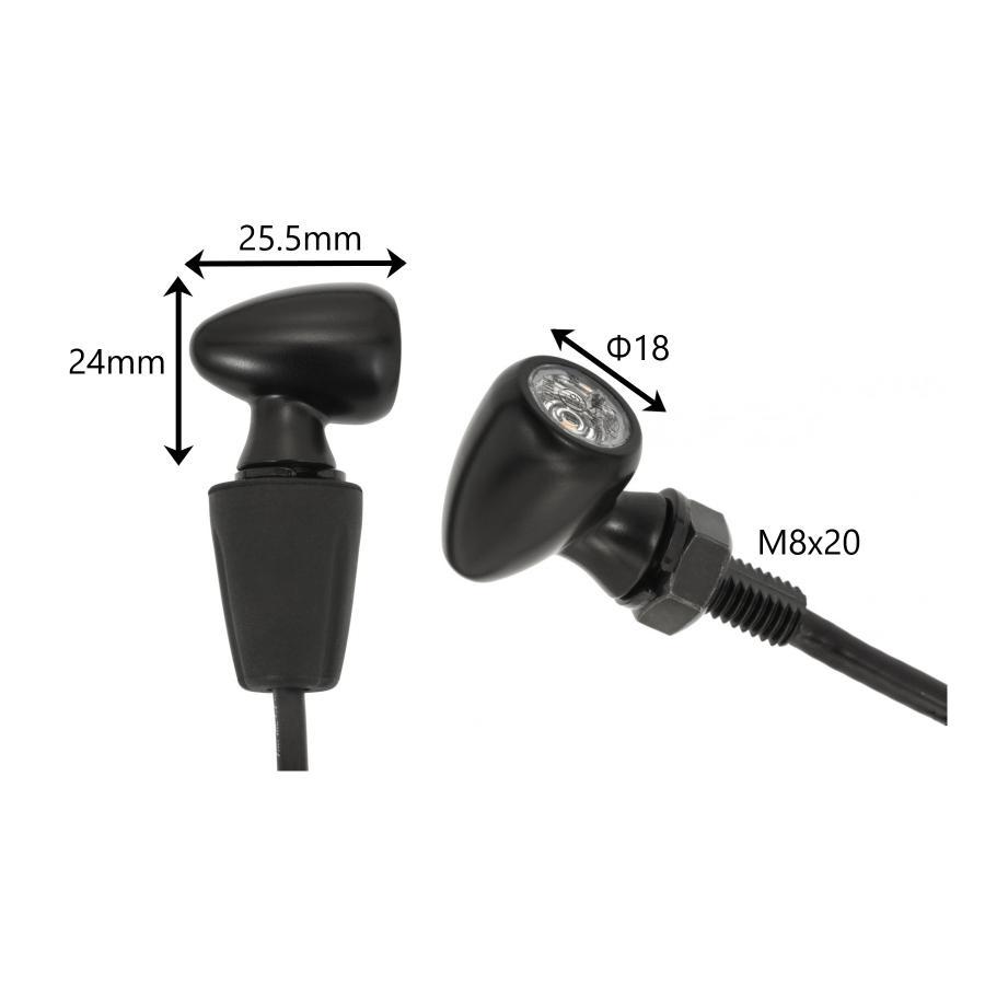Motone LEDウインカー　PICO M8 汎用　4個　ハーネス付き Motone(モートーン) テールランプ一体型LEDウインカー PICO MULTI