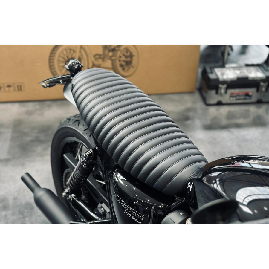 モートーン シート VIPER リブ ブラック ボンネビル系等(17-25) モートーン シート VIPER MK.II リブ ブラック T100/T120 SpeedTwin900