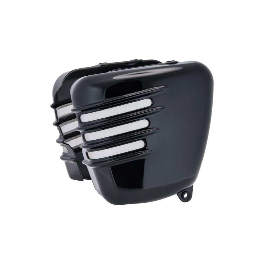 Motone(モートーン) サイドカバー リブ グロスブラック 空冷