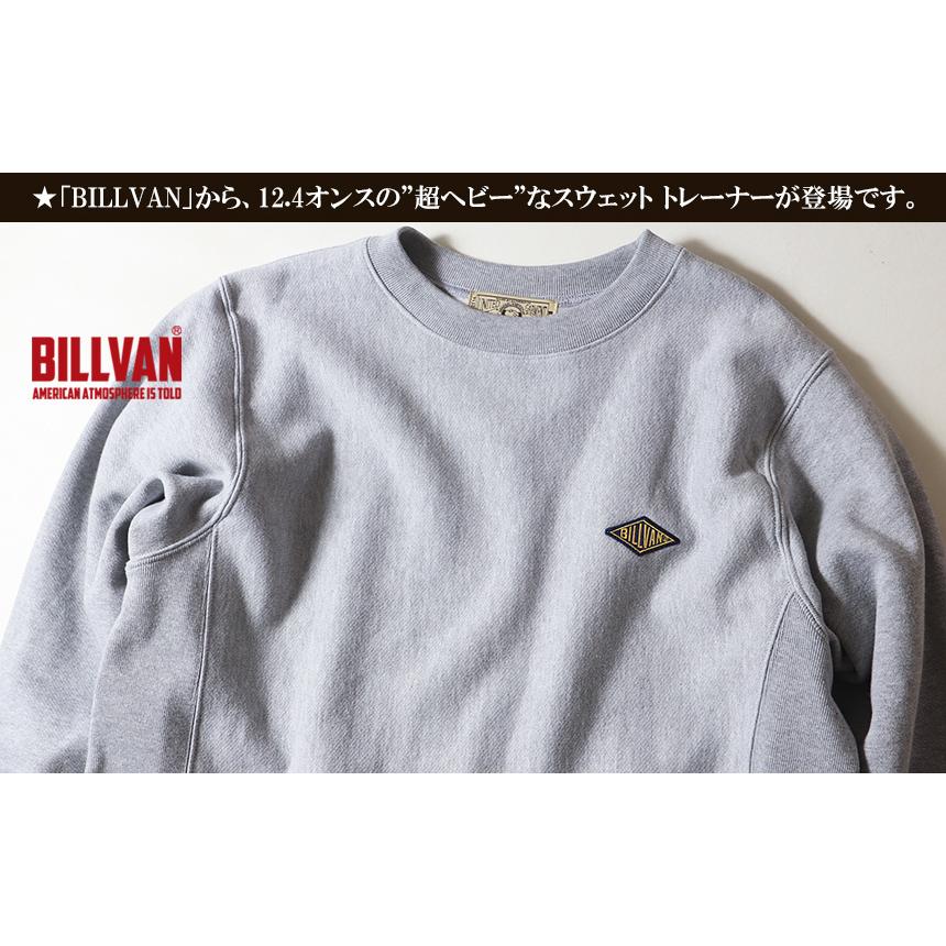 BILLVAN 超ヘビーウエイト 裏起毛スウェット クルーネック トレーナー リバースウィーブ ビルバン アメカジ｜rubbersoul｜02