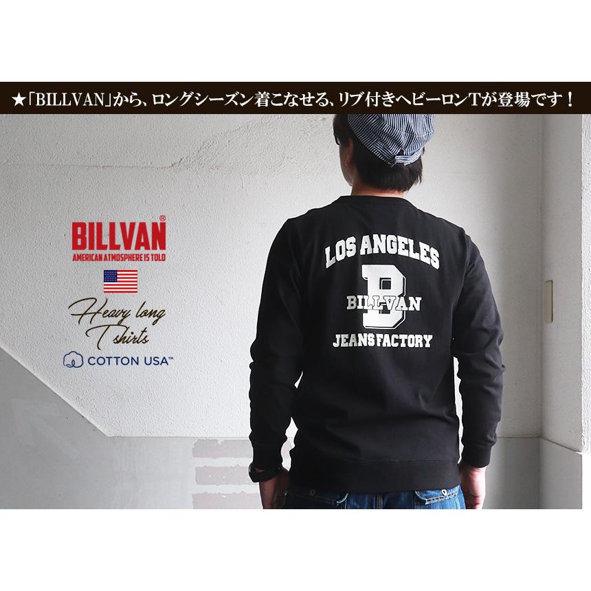 BILLVAN ビルバン L.A JEANS FACTORY ガゼット＆リブ付き ヘビーロングTシャツ 310346ls メンズ アメカジ｜rubbersoul｜02