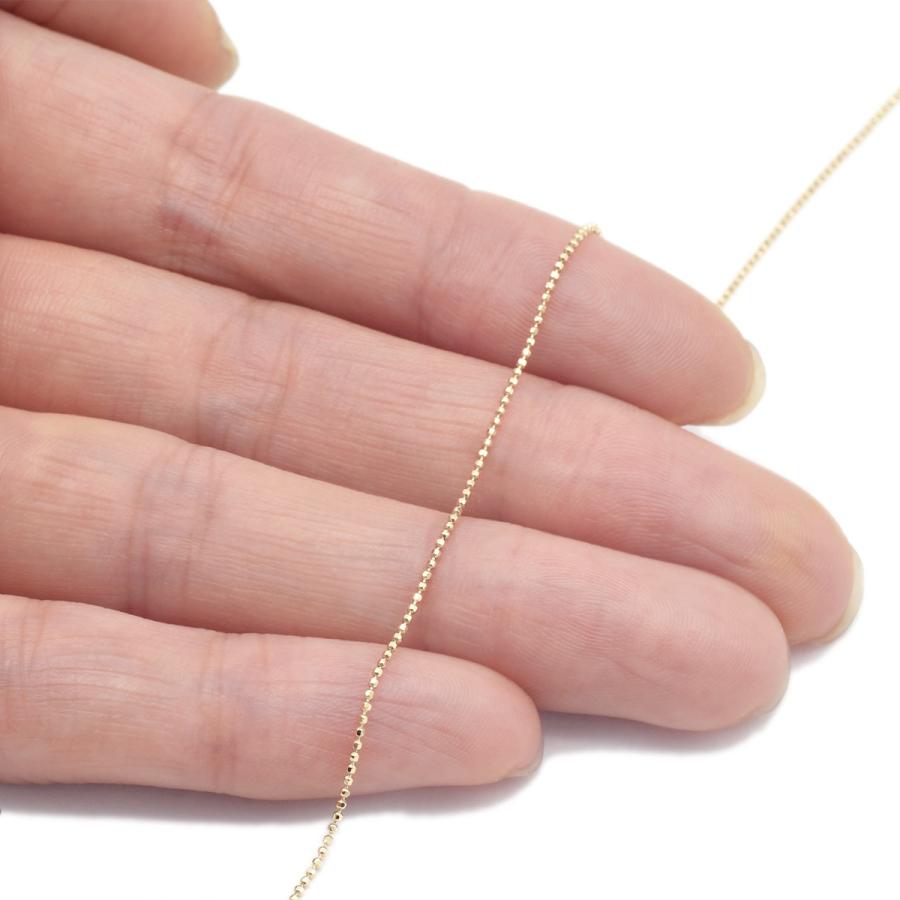 ネックレス チェーン 10金 イエローゴールド カットボールチェーン 幅 ネックレス チェーン 10金 イエローゴールド カットボールチェーン 幅