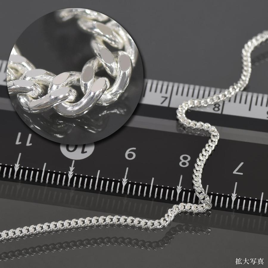 ブレスレット チェーン シルバー925 2面カット喜平チェーン 幅1.7mm 長 