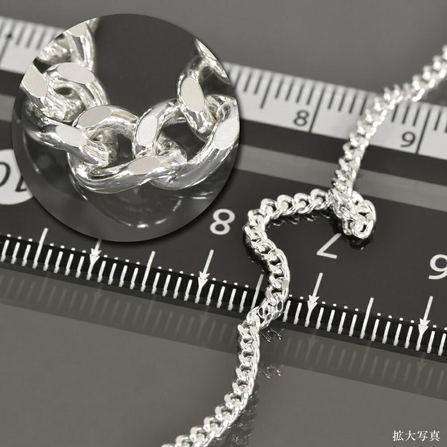 ネックレス チェーン シルバー925 2面カット喜平チェーン 幅2.0mm 長さ50cm｜鎖 銀 Silver アクセサリー レディース メンズの画像