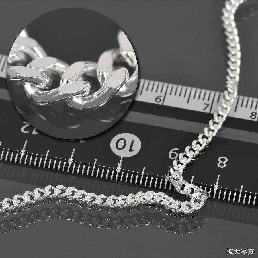 ブレスレット チェーン シルバー925 2面カット喜平チェーン 幅2.6mm 長
