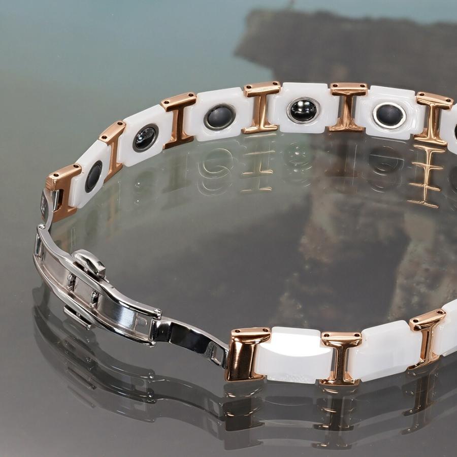 ブレスレット セラミック ゲルマニウム×マグネットの磁気ブレスレット