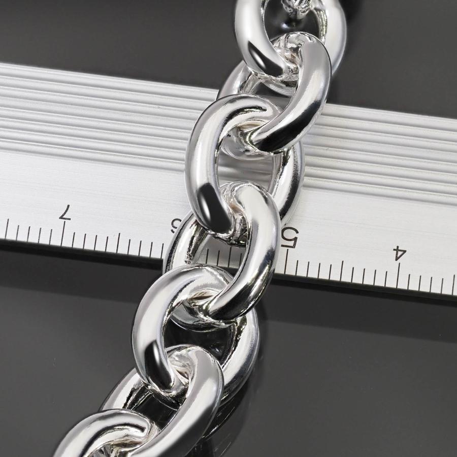 ネックレス チェーン シルバー925 小豆チェーン 幅10.0mm 長さ60cm｜鎖 銀 Silver アクセサリー メンズの画像