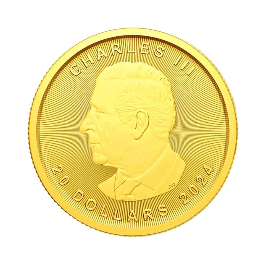 【未流通貨】 金貨 24金 メイプルリーフ金貨（チャールズ3世） 1/2オンス 1/2oz カナダ 2024年〜 金地金 純金 k24 24k  メープル｜硬貨 コイン 貴金属