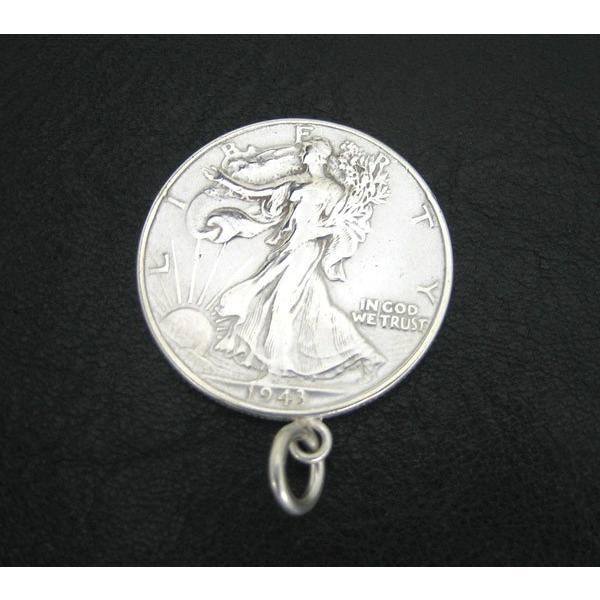 銀貨　アメリカ　ウォーキングリバティ　50セント　ネックレス　アクセサリー 楽天市場】ペンダントトップ シルバー925 アメリカ古銭使用