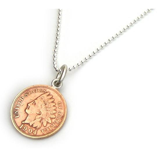 ペンダントトップ シルバー925 インディアンヘッドペニー1セント硬貨 