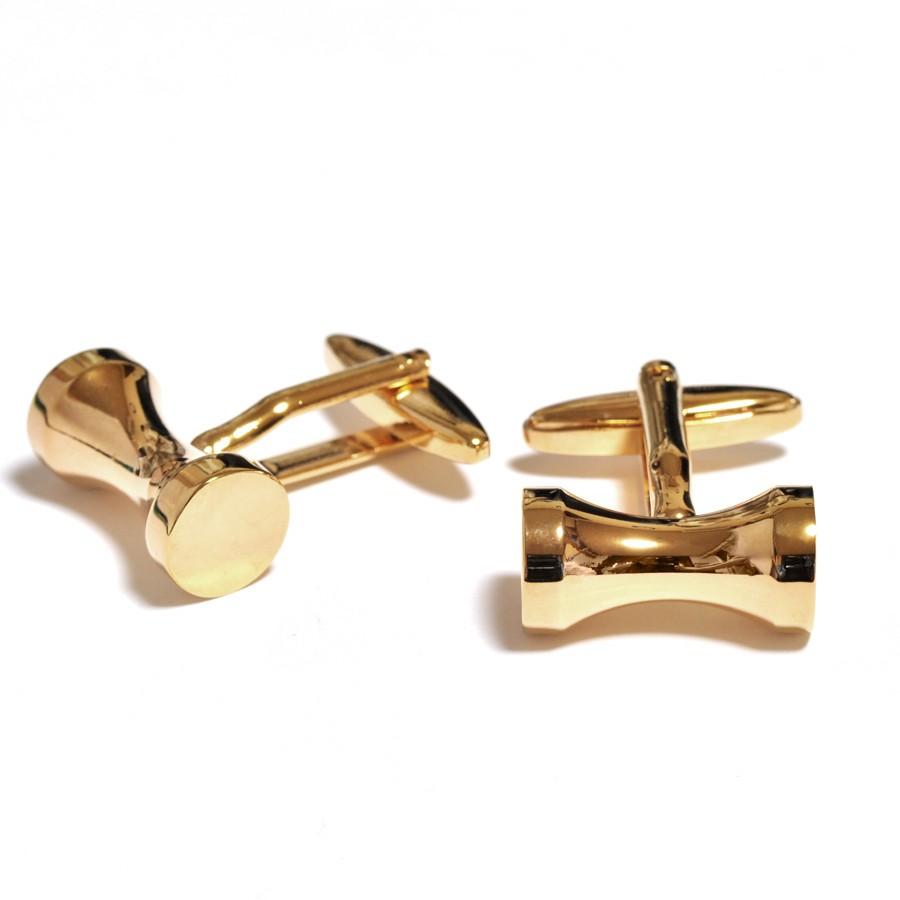 2個セット】 カフスボタン 真鍮 けん玉のようなデザインのカフス 金色