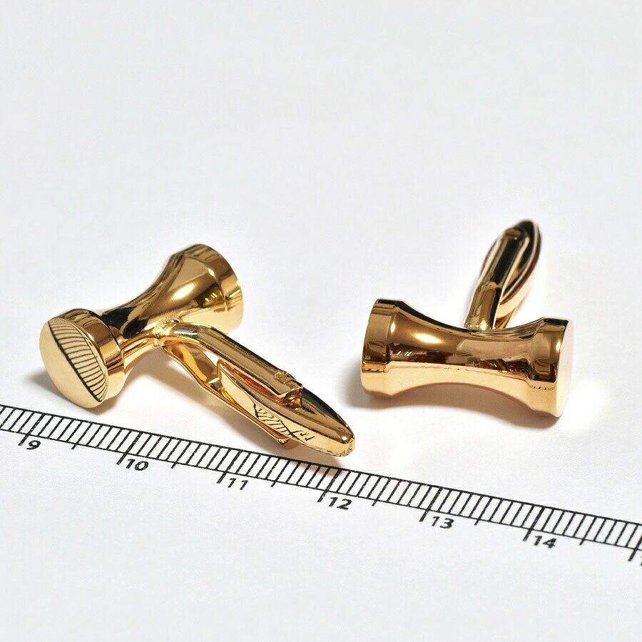 2個セット】 カフスボタン 真鍮 けん玉のようなデザインのカフス 金色