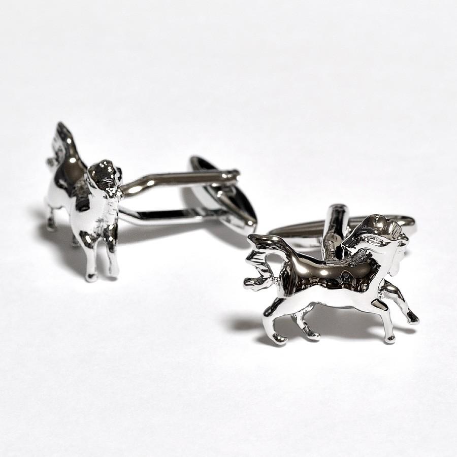 2個セット】 カフスボタン 真鍮 ウマのデザインが格好良いカフス 馬