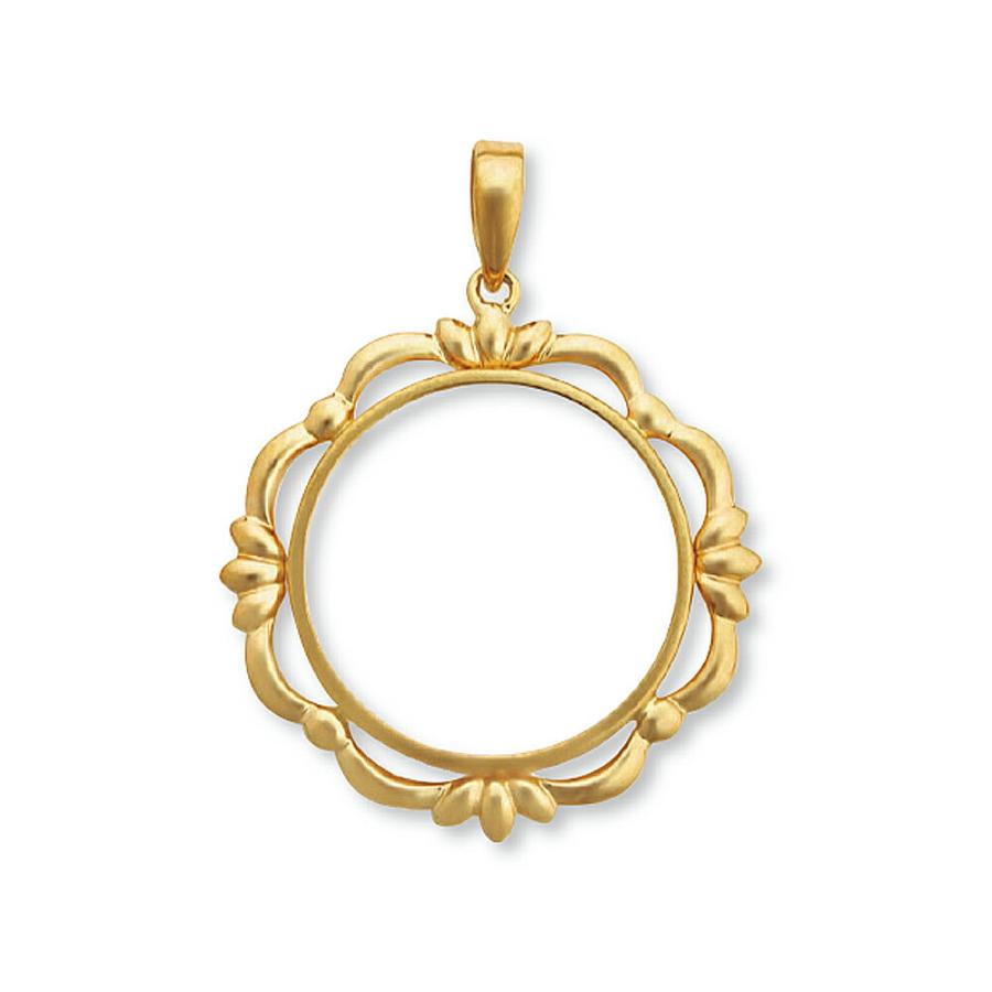 1個売り】 コイン空枠パーツ 18金 イエローゴールド メイプルリーフ