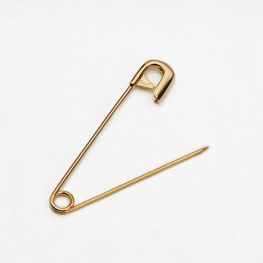 1個売り】 安全ピン 18金 イエローゴールド 18金無垢の安全ピン 縦30.0