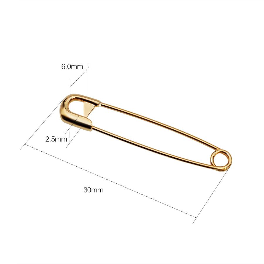 1個売り】 安全ピン 18金 イエローゴールド 18金無垢の安全ピン 縦30.0