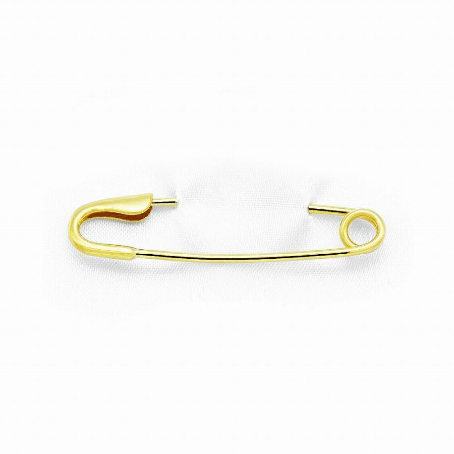 1個売り】 安全ピン 18金 イエローゴールド 無垢の安全ピン 縦40.0mm