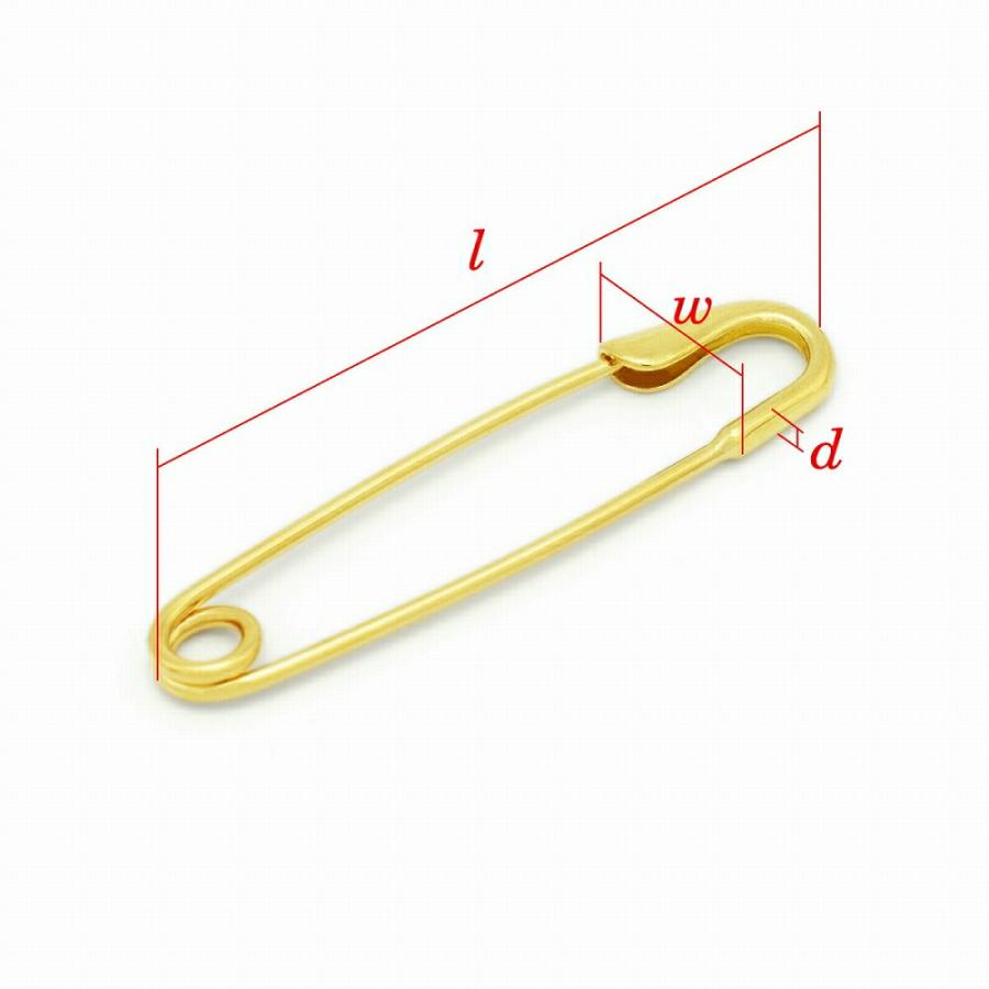 1個売り】 安全ピン 18金 イエローゴールド 無垢の安全ピン 縦40.0mm
