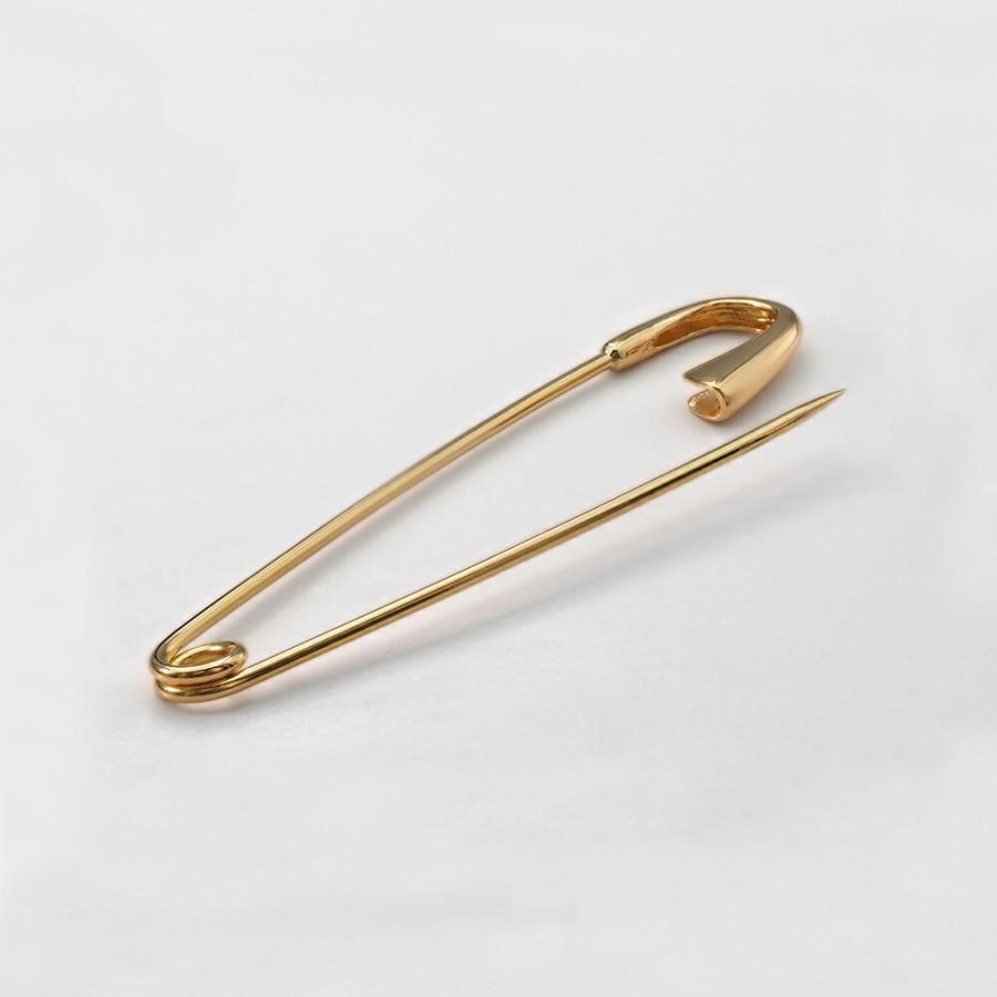 1個売り】 安全ピン 18金 イエローゴールド 無垢の安全ピン 縦