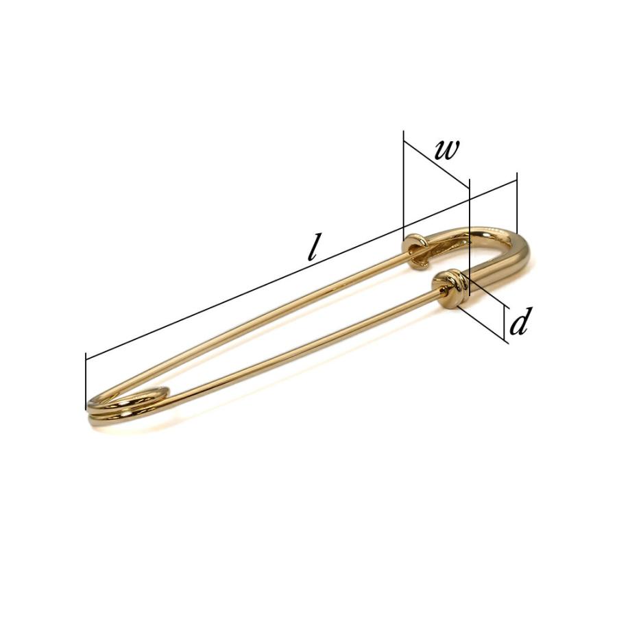 1個売り】 安全ピン 18金 イエローゴールド ネジ切り安全ピン 縦55.0mm