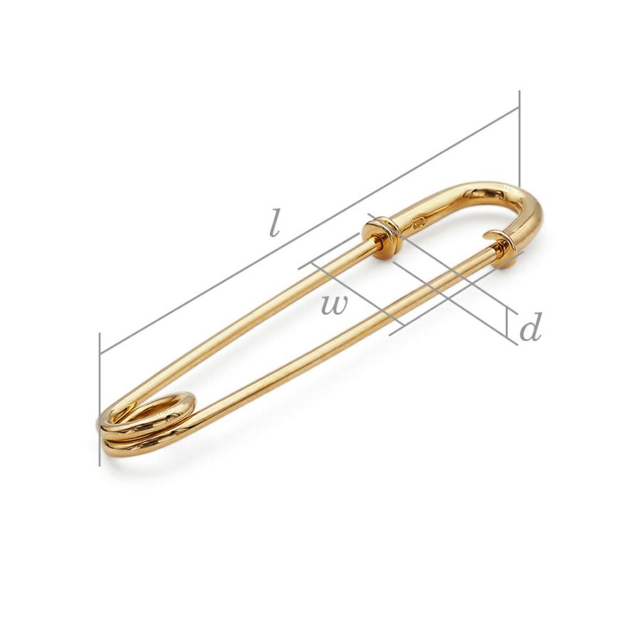 1個売り】 安全ピン 18金 イエローゴールド ネジ切り安全ピン 縦55.0mm