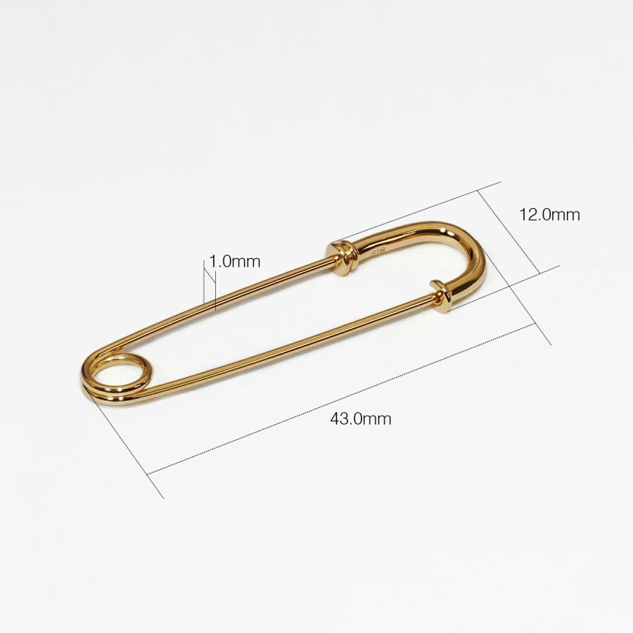 1個売り】 安全ピン 18金 イエローゴールド 18金無垢のネジ切り安全