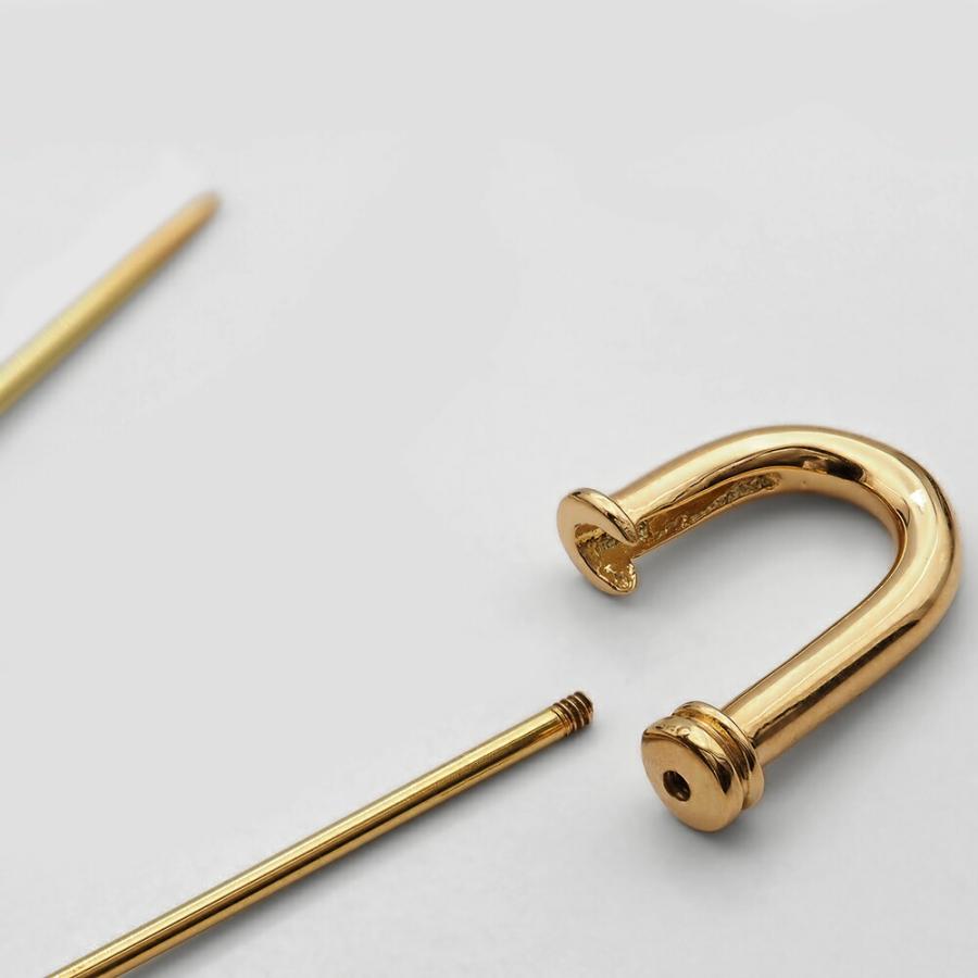 1個売り】 安全ピン 18金 イエローゴールド ネジ切り安全ピン 縦70.0mm