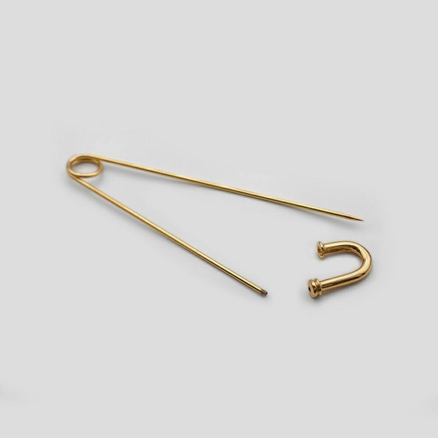 1個売り】 安全ピン 18金 イエローゴールド ネジ切り安全ピン 縦70.0mm