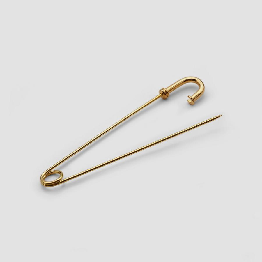 1個売り】 安全ピン 18金 イエローゴールド ネジ切り安全ピン 縦70.0mm