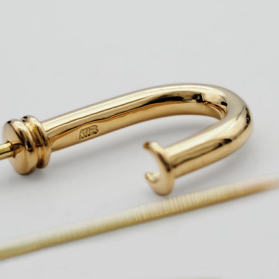 1個売り】 安全ピン 18金 イエローゴールド ネジ切り安全ピン 縦70.0mm