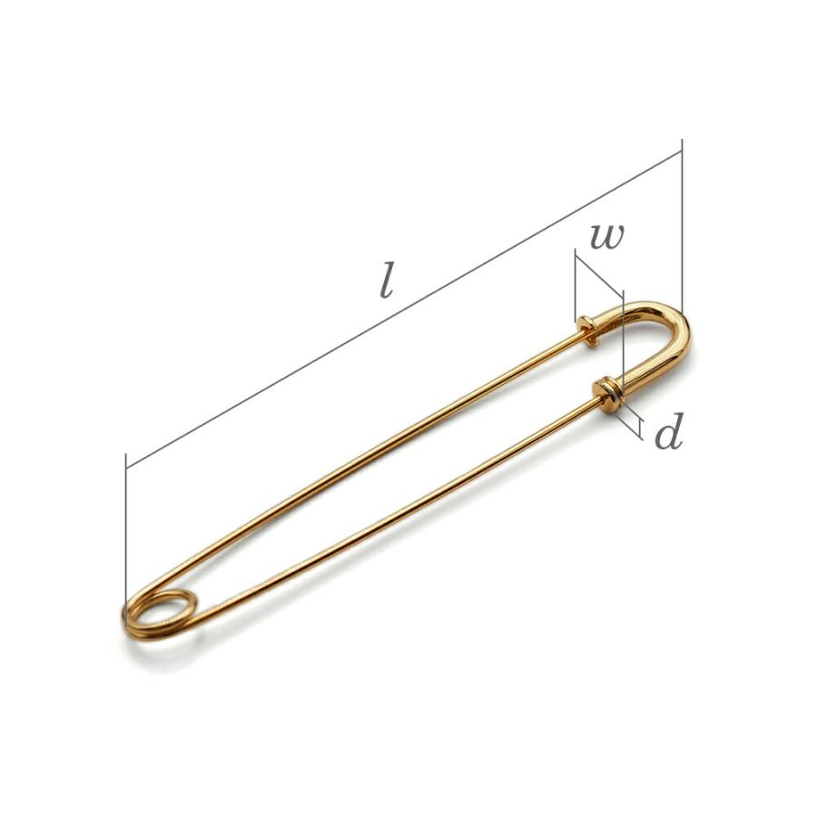 1個売り】 安全ピン 18金 イエローゴールド ネジ切り安全ピン 縦70.0mm