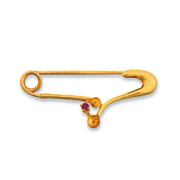 1個売り】 安全ピン 18金 イエローゴールド つきさし付安全ピン 縦38.0