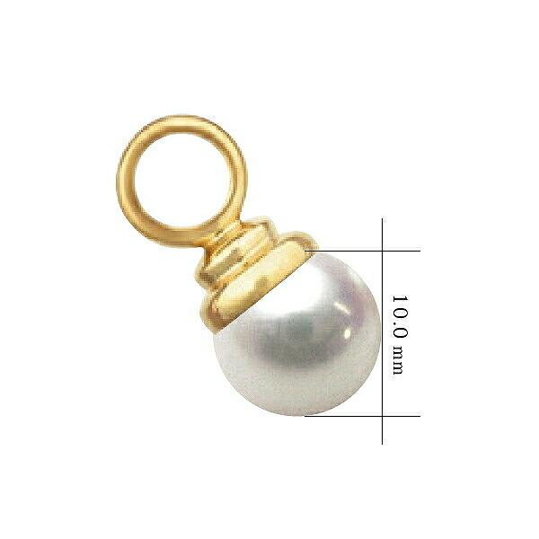 ペンダントトップ 18金 イエローゴールド あこや真珠ペンダント 10.0mm玉 ペンダントヘッドのみ パール｜K18YG 18k 貴金属 レディースの画像
