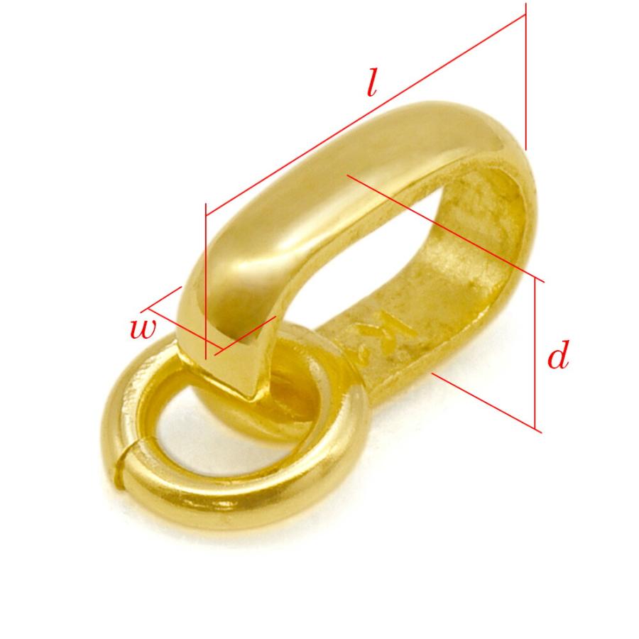 1個売り】 バチカン 18金 イエローゴールド 甲丸バチカン 口開き丸カン