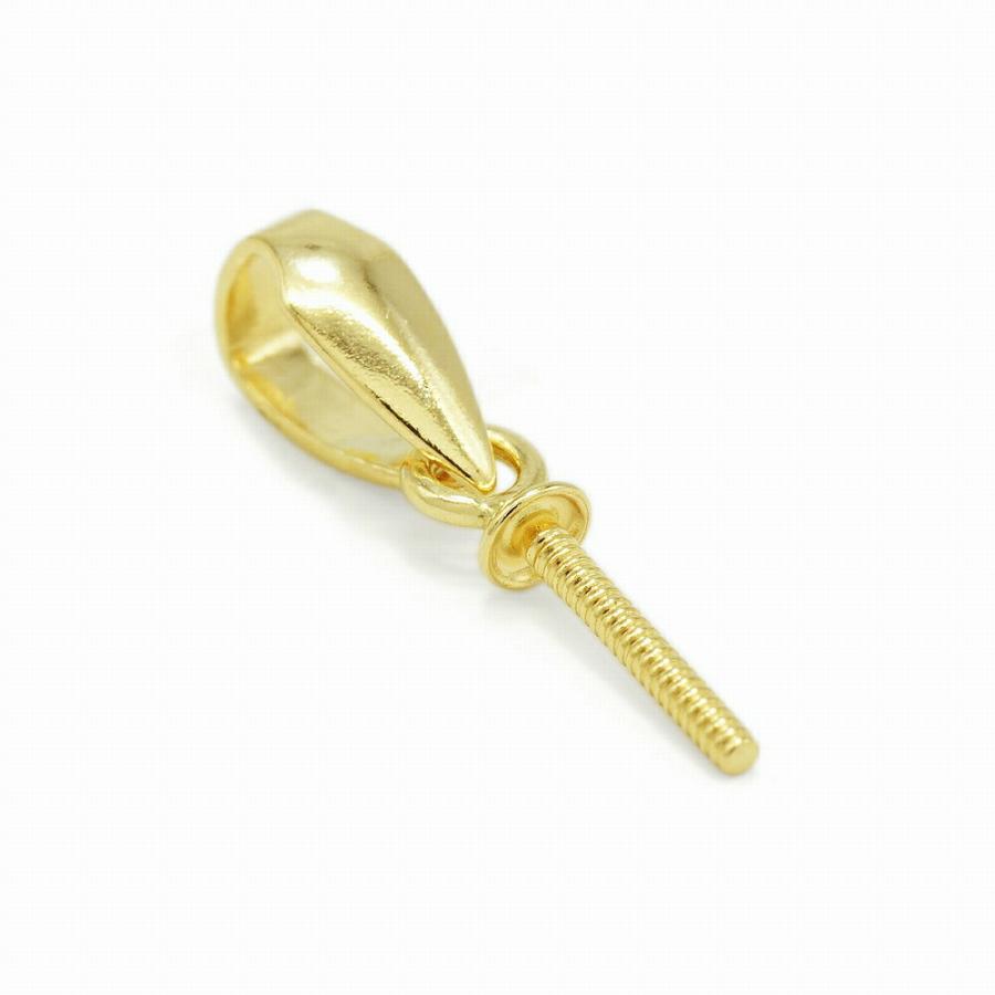 1個売り】 バチカン付きつきさしパーツ 18金 イエローゴールド パール