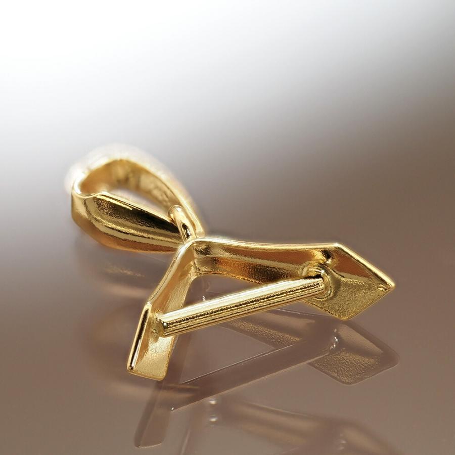 1個売り】 バチカン付きつきさしパーツ 18金 イエローゴールド パール