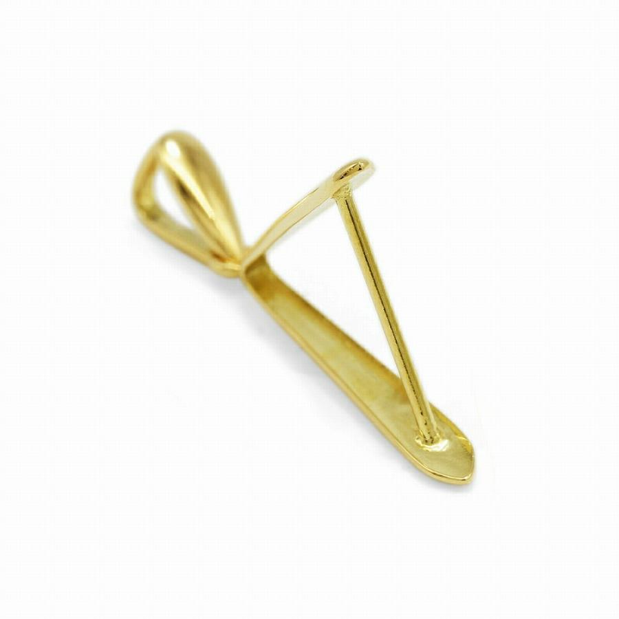 【1個売り】 バチカン付きつきさしパーツ 18金 イエローゴールド パール用Aカン 縦22.0mm ペンダントトップ用 ビーズ｜K18YG 貴金属の画像