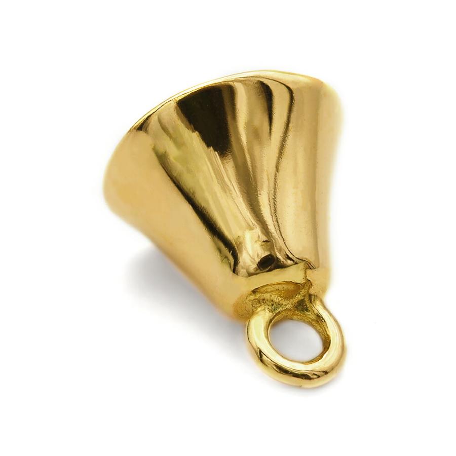 1個売り】 チャームパーツ 18金 イエローゴールド ベル型チャーム 縦