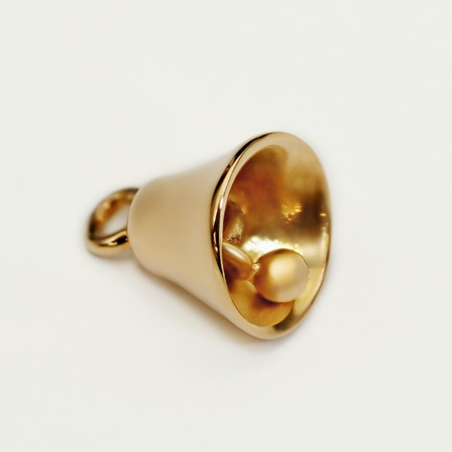 1個売り】 チャームパーツ 18金 イエローゴールド ベル型チャーム 縦