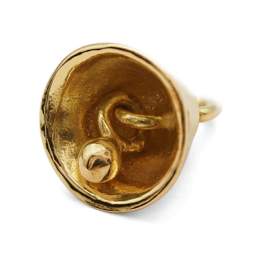 1個売り】 チャームパーツ 18金 イエローゴールド ベル型チャーム 縦