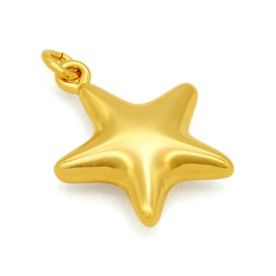 1個売り】 チャームパーツ 18金 イエローゴールド 星型チャーム 中空