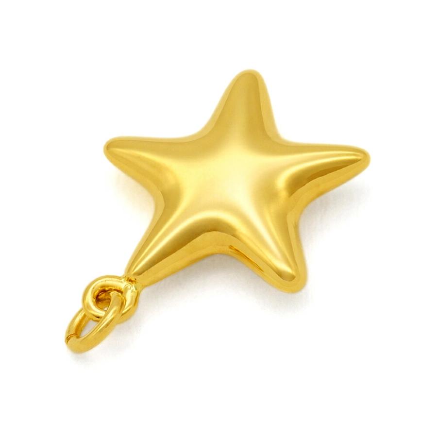 MALAMA K18イエローゴールド星のチャーム 1個売り】 チャームパーツ 18金 イエローゴールド 星型チャーム 中空